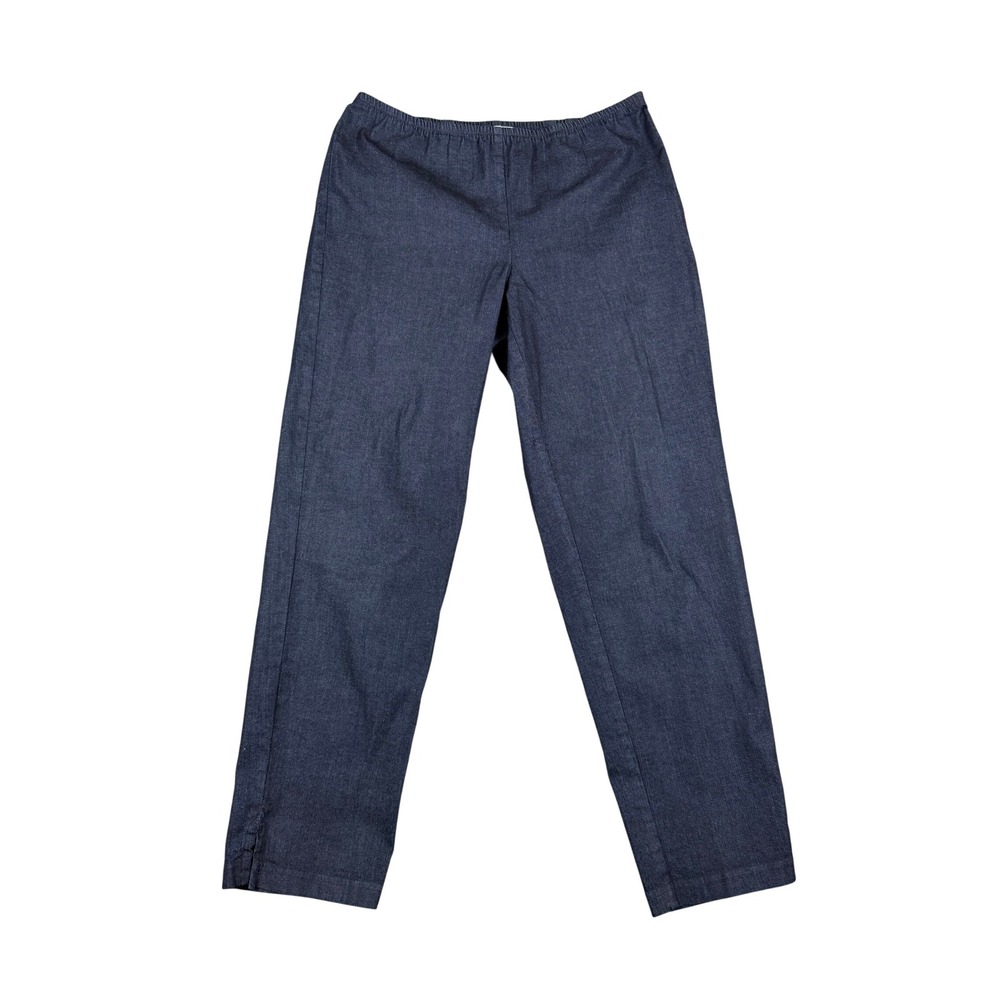 Ellen Fisher Women's Pull On Denim Pants Organic Cotton Blend Medium‎ Minimalist